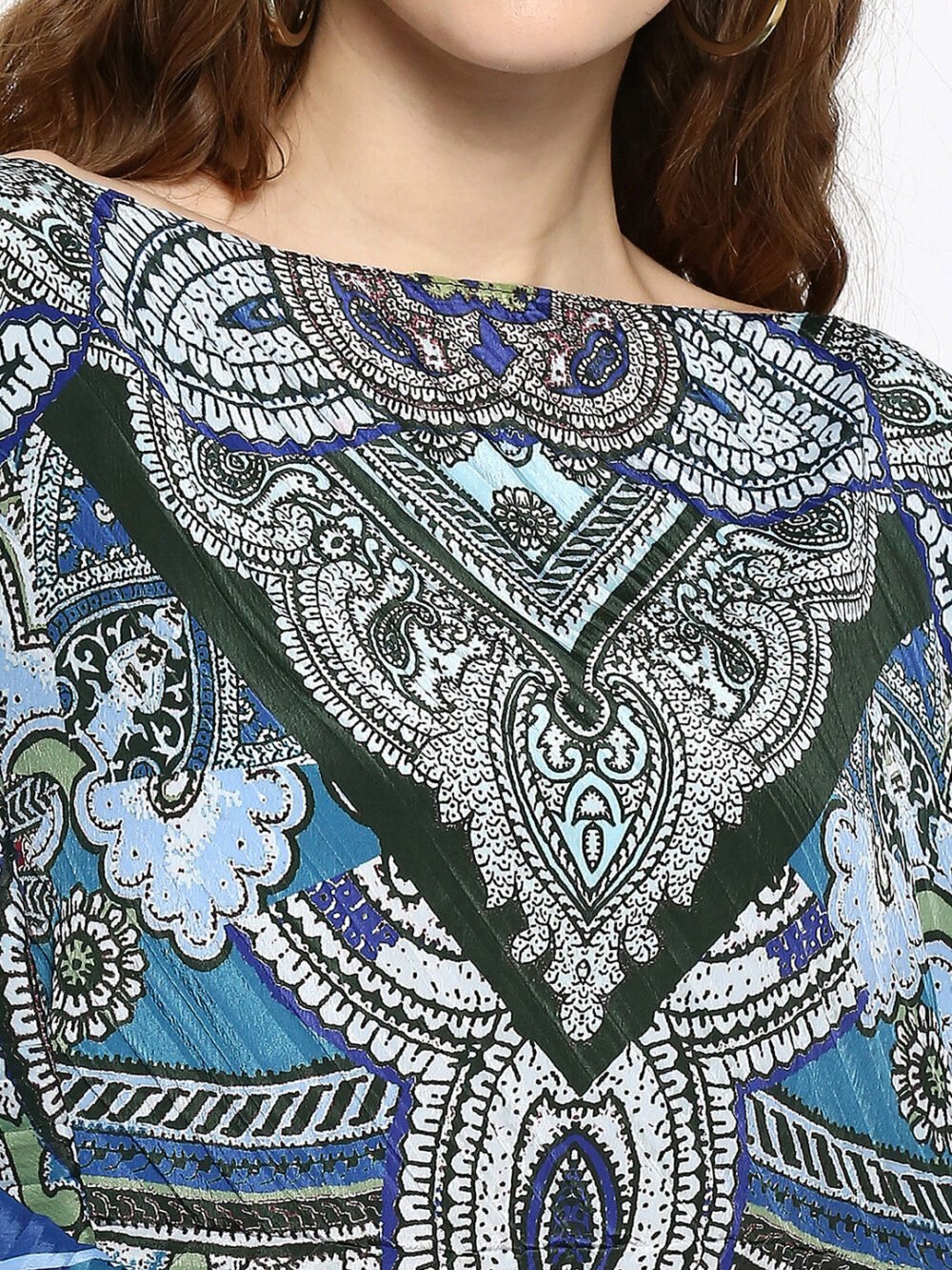 Blue Color Printed Poncho - Image 5