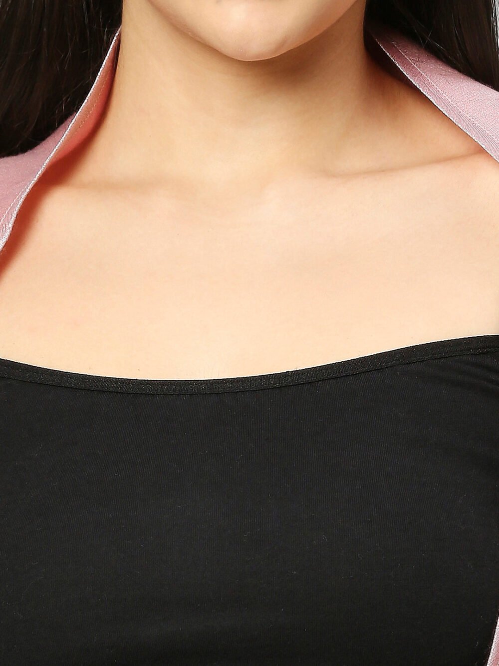 French Rope & Chains Patterned Peach Cocoon Shrug - Image 6
